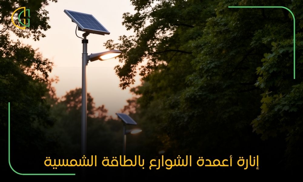 إنارة أعمدة الشوارع بالطاقة الشمسية