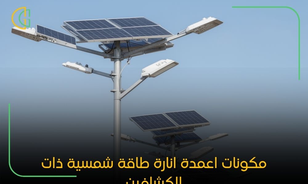 مكونات اعمدة انارة طاقة شمسية ذات الكشافين
